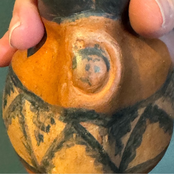 Folk Art Red Clay Native Woman with Papoose - Vessel, Vase Or Candleholder - Picture 11 of 11